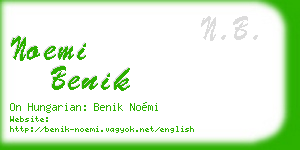 noemi benik business card